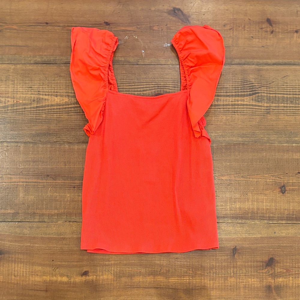 a new day Bright Red Puff Sleeve Blouse
